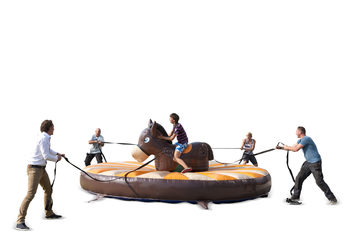 Unieke trekrodeo in paard thema voor kinderen en volwassenen bestellen. Koop opblaasbare attractie online bij JB Inflatables Nederland 