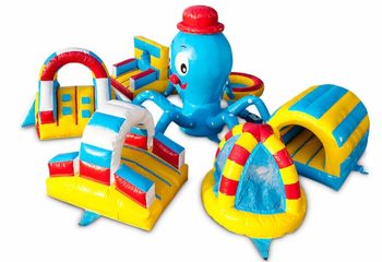 Opblaasbaar play fun speeleiland springkussen kopen in thema octopus spelen voor kinderen. Bestel springkussens online bij JB Inflatables Nederland 