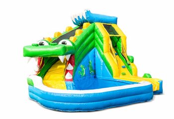 Multifunctioneel splashy krokodil springkussen kopen bij JB Inflatables Nederland. Bestel luchtkussens online bij JB Inflatables Nederland