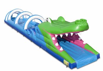Opblaasbare 18meter buikschuifbaan in thema krokodil online bestellen voor uw kids. Koop opblaasbare buikschuifbanen nu online bij JB Inflatables Nederland