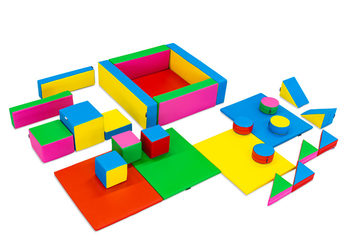 Softplay set XL Standaard thema kleurrijke blokken om mee te spelen