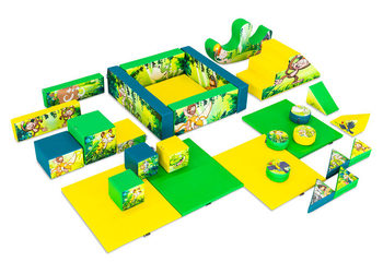 Softplay set XXL Jungle Dino thema kleurrijke blokken om mee te spelen