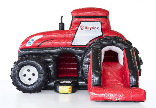 Château gonflable Reyrink - Maxi Multifun Tractor sur mesure avec logo adapté à diverses fins. Commandez des châteaux gonflables promotionnels sur mesure chez JB Gonflables France