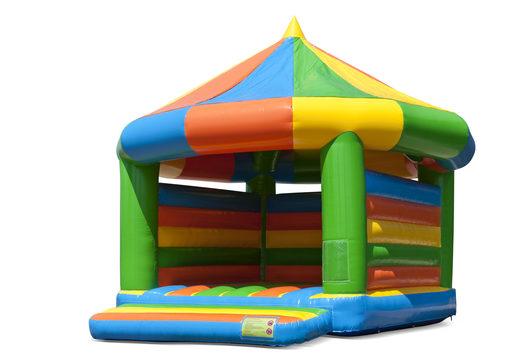 Achetez un grand château gonflable carrousel couvert dans le thème standard pour les enfants. Disponible chez JB Gonflables France en ligne