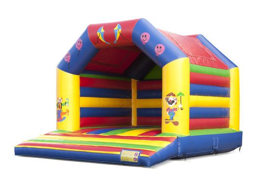 Grand château gonflable gonflable avec toit sur le thème du cirque à vendre pour les enfants. Disponible chez JB Gonflables France en ligne