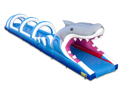 Spectaculaire toboggan gonflable ventre de requin de 18 mètres de long pour les enfants. Achetez des toboggans gonflables maintenant en ligne chez JB Gonflables France