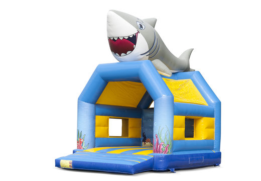 Achetez des château gonflable standard uniques avec un objet requin 3D sur le dessus pour les enfants. Achetez des châteaux gonflables en ligne chez JB Gonflables France