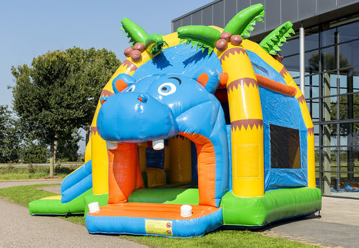 Château gonflable Multifun super hippopotame avec toboggan pour enfants. Achetez des châteaux gonflables en ligne chez JB Gonflables France