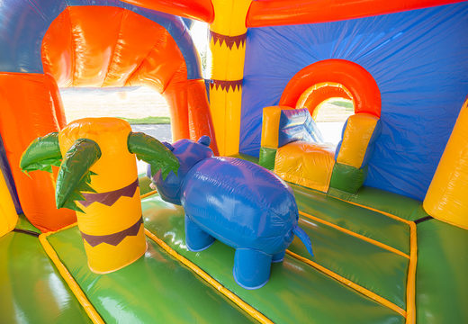 Achetez un château gonflable multifun avec toit sur le thème du rhinocéros pour enfants chez JB Gonflables France. Commandez des châteaux gonflables en ligne chez JB Gonflables France