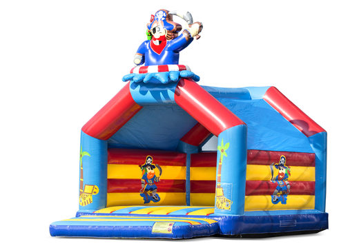 Achetez un grand château gonflable d'intérieur sur le thème des pirates pour les enfants. Disponible chez JB Gonflables France en ligne