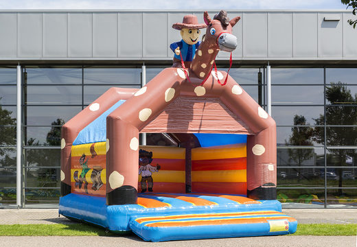 Super château gonflable à thème Cowboy avec toit pour les enfants. Achetez des châteaux gonflables en ligne chez JB Gonflables France