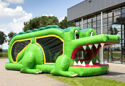 Achat acheter parcours obstacles enfants jeune petits couvert fermé avec toit crocodile vert entrée bouche avec dents animation loisirs vente