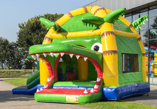 Château gonflable Multifun super crocodile avec toboggan pour enfants. Achetez des châteaux gonflables en ligne chez JB Gonflables France