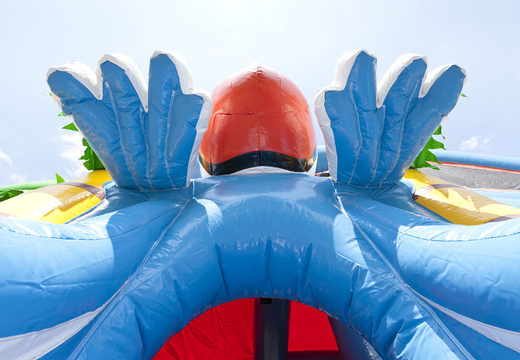 Châteaux gonflables multiplay sur le thème des poissons-clowns avec toboggan, piliers sur la surface de saut et objet 3D saisissant pour les enfants. Achetez des toboggan châteaux gonflables en ligne chez JB Gonflables France