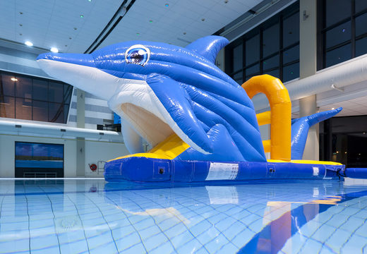 Achetez un toboggan de piscine gonflable hermétique sur le thème des dauphins pour petits et grands. Commandez des attractions aquatiques gonflables maintenant en ligne chez JB Gonflables France