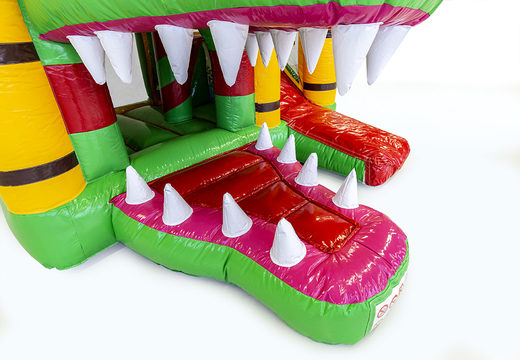Achetez un petit château gonflable sur le thème du crocodile avec toboggan pour les enfants. Commandez des mini château gonflable en ligne chez JB Gonflables France