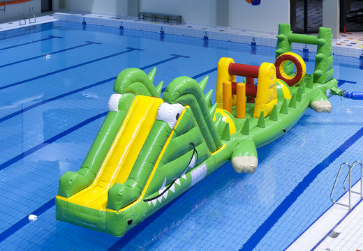 Commandez un crocodile de course de piscine gonflable de 12 mètres de long avec des objets d'obstacle difficiles pour petits et grands. Achetez des parcours d'obstacles gonflables en ligne maintenant chez JB Gonflables France