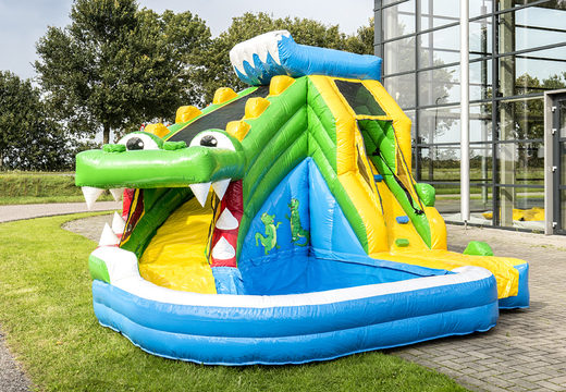 Commandez un château gonflable en forme de crocodile avec piscine chez JB Gonflables France. Achetez des châteaux gonflables en ligne chez JB Gonflables France