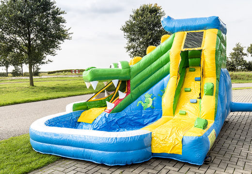 Achat grand château gonflable avec piscine à thème crocodile splashy pour les enfants. Commandez des châteaux gonflables en ligne chez JB Gonflables France