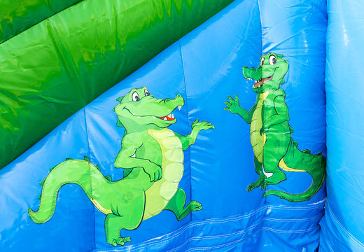 Achetez un château gonflable crocodile splashy avec baignoire chez JB Gonflables France. Commandez des châteaux gonflables en ligne chez JB Gonflables France