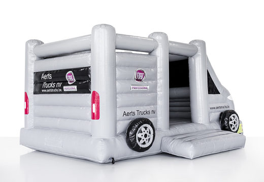 Commandez votre châteaux gonflables gonflable de bus de camion Aert blanche sur mesure en ligne maintenant chez JB Gonflables France. Achetez des châteaux gonflables personnalisés sur mersure de différentes formes et tailles
