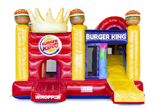 Châteaux gonflables multijoueurs Burger King sur mersure, y compris la 3D, les logos des clients, adaptés aux journées portes ouvertes et à d'autres fins promotionnelles. Commandez des châteaux gonflables sur mersure chez JB Gonflables France
