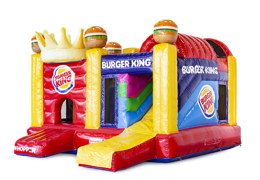 Commandez des châteaux gonflables multijoueurs Burger King sur mersure, y compris en 3D, avec les logos du client chez JB Gonflables France. Commandez en ligne des châteaux gonflables promotionnels de toutes formes et tailles