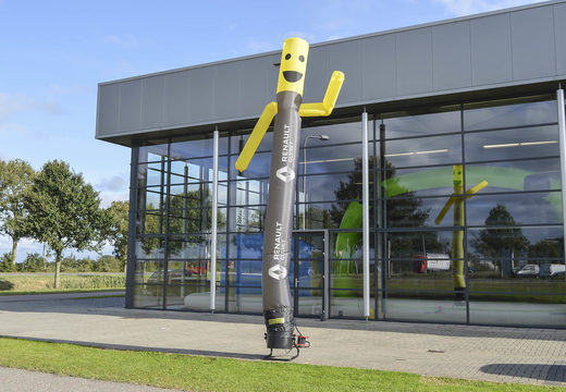 Skydancer gonflable Renault fabriqué sur mesure chez JB Gonflables France; spécialiste des objets skydancers tels que les tubes gonflables