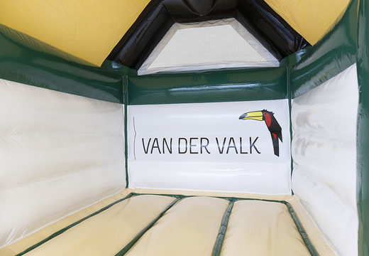 Les châteaux gonflables midi Hotel van der Valk fabriqués sur mesure peuvent être utilisés à la fois à l'extérieur et à l'intérieur. Commandez des châteaux gonflables sur mersure chez JB Gonflables France