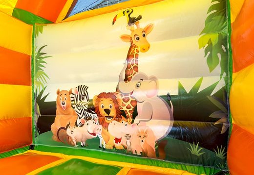 Achetez un château gonflable midi multifun gonflable avec toit pour enfants à usage commercial sur le thème de la jungle chez JB Gonflables France