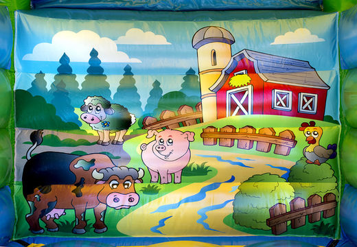 Achetez une château gonflable midi sur le thème de la ferme pour les enfants. Visitez JB Gonflables France en ligne