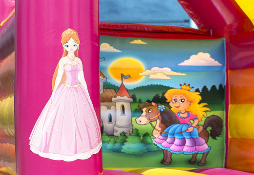Château gonflable midi sur le thème des princesses à acheter pour les enfants. Commandez des châteaux gonflables chez JB Gonflables France en ligne