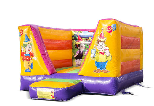 Achetez une petite château gonflable ouverte sur le thème de la fête pour les enfants. Les châteaux gonflables sont disponibles en ligne chez JB Gonflables France