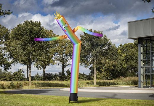 Achetez l'airdancer 6m en couleur arc-en-ciel vertical en ligne chez JB Gonflables France maintenant. Tous les skydancers standard sont livrés très rapidement