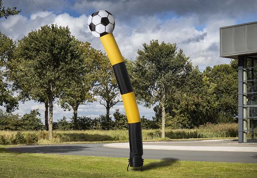 Vente l'airdancer de 6 m avec ballon 3d en jaune noir chez JB Gonflables France. Acheter des tubes gonflables standards pour les événements sportifs