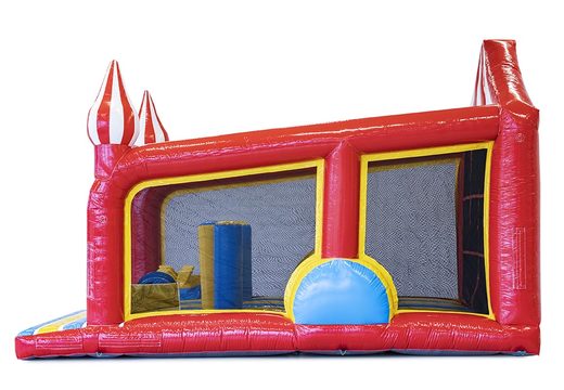 Acheter un château gonflable avec un parcours d'obstacles et un jeu de morpion pour les enfants. Commandez des châteaux gonflables en ligne chez JB Gonflables France