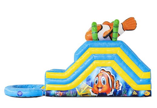 Achetez château gonflable multijoueur couvert avec toboggan aquatique sur le thème seaworld sea nemo pour enfants chez JB Gonflables France. Achetez des châteaux gonflables en ligne chez JB Gonflables France