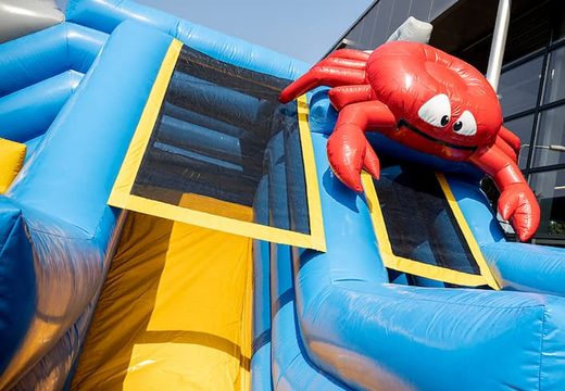 Achetez le parc gonflable Seaworld avec des toboggans, des obstacles et des imprimés amusants sur le thème du monde marin pour les enfants. Commandez des structure gonflable  en ligne chez JB Gonflables France