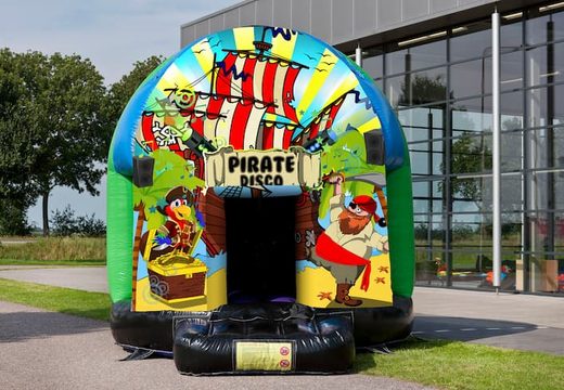 A vendre château gonflable disco multi-thème de 4,5 mètres sur le thème des pirates pour enfants. Commandez des château gonflable avec musique chez JB Gonflables France