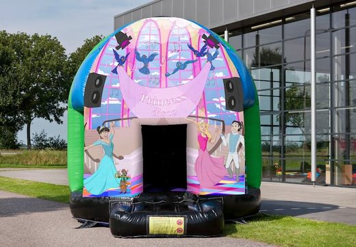Château gonflable disco multi-thèmes de 4,5 m à vendre dans le thème Princesse pour les enfants. Commandez des château gonflable avec musique en ligne chez JB Gonflables France