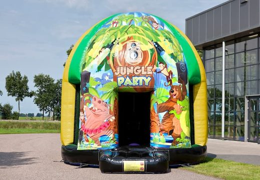 Château gonflable disco de 5,5 m à thèmes multiples sur le thème Jungle Party pour les enfants. Achetez des château gonflable avec musique en ligne chez JB Gonflables France