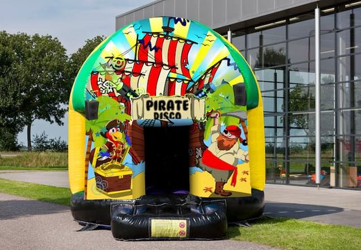 A vendre multi-thème château gonflable disco de 5.5m en thème Pirate pour les enfants. Commandez des château gonflable avec musique maintenant en ligne chez JB Gonflables France