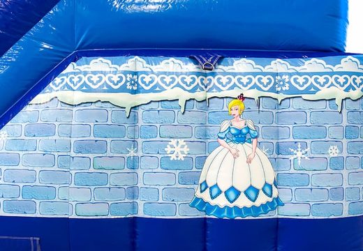 Château gonflable géant multifonctionnel de princesse Funcity en bleu avec un toboggan, l'objet 3D sur la surface de saut et un design pirate amusant pour les enfants. Achetez des château gonflable XXL en ligne chez JB Gonflables France