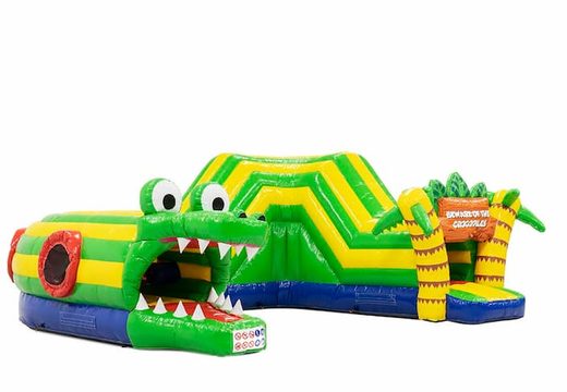 Commandez un playzone gonflable en tunnel à ramper avec des crocodiles avec des obstacles, une rampe d'escalade et un toboggan pour les enfants. Achetez des playzone gonflables en ligne chez JB Gonflables France