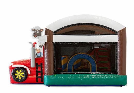 Achetez un château gonflable XXL de ferme multijoueur gonflable d'intérieur avec un toboggan et des objets 3D pour les enfants. Commandez des super châteaux gonflables en ligne chez JB Gonflables France