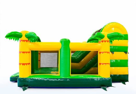 Achetez un château gonflable XXL slidebox sur le thème de la jungle avec un toboggan pour les enfants. Achetez des super châteaux gonflables en ligne chez JB Gonflables France