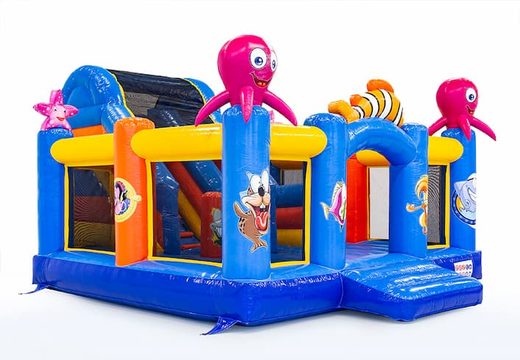 Commandez Slidebox Seaworld château gonflable XXL avec toboggan pour enfants. Achetez des super châteaux gonflables en ligne chez JB Gonflables France