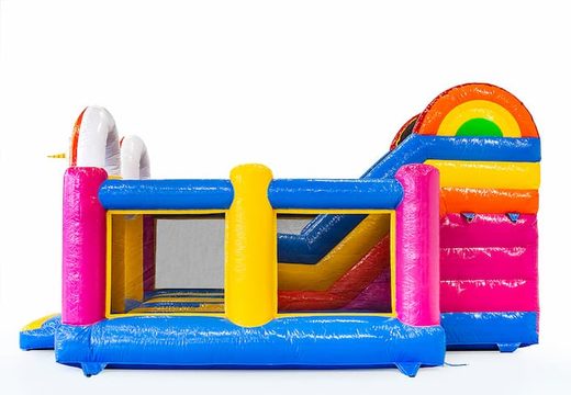 Acheter un slidebox couvert château gonflable géant Licorne avec toboggan pour les enfants. Commandez des super châteaux gonflables en ligne chez JB Gonflables France