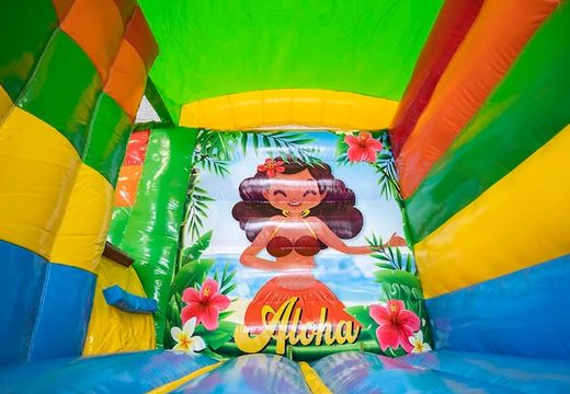 Commandez le château gonflable mini splash bounce Hawaii avec ou sans baignoire pour les enfants. Achetez des châteaux gonflables en ligne chez JB Gonflables France