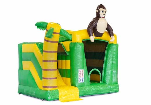 Commandez un château gonflable multijoueur gonflable sur le thème de la jungle comprenant un objet 3D d'un gorille avec ou sans baignoire pour enfants chez JB Gonflables France. Achetez des jchâteaux gonflables en ligne chez JB Gonflables France
